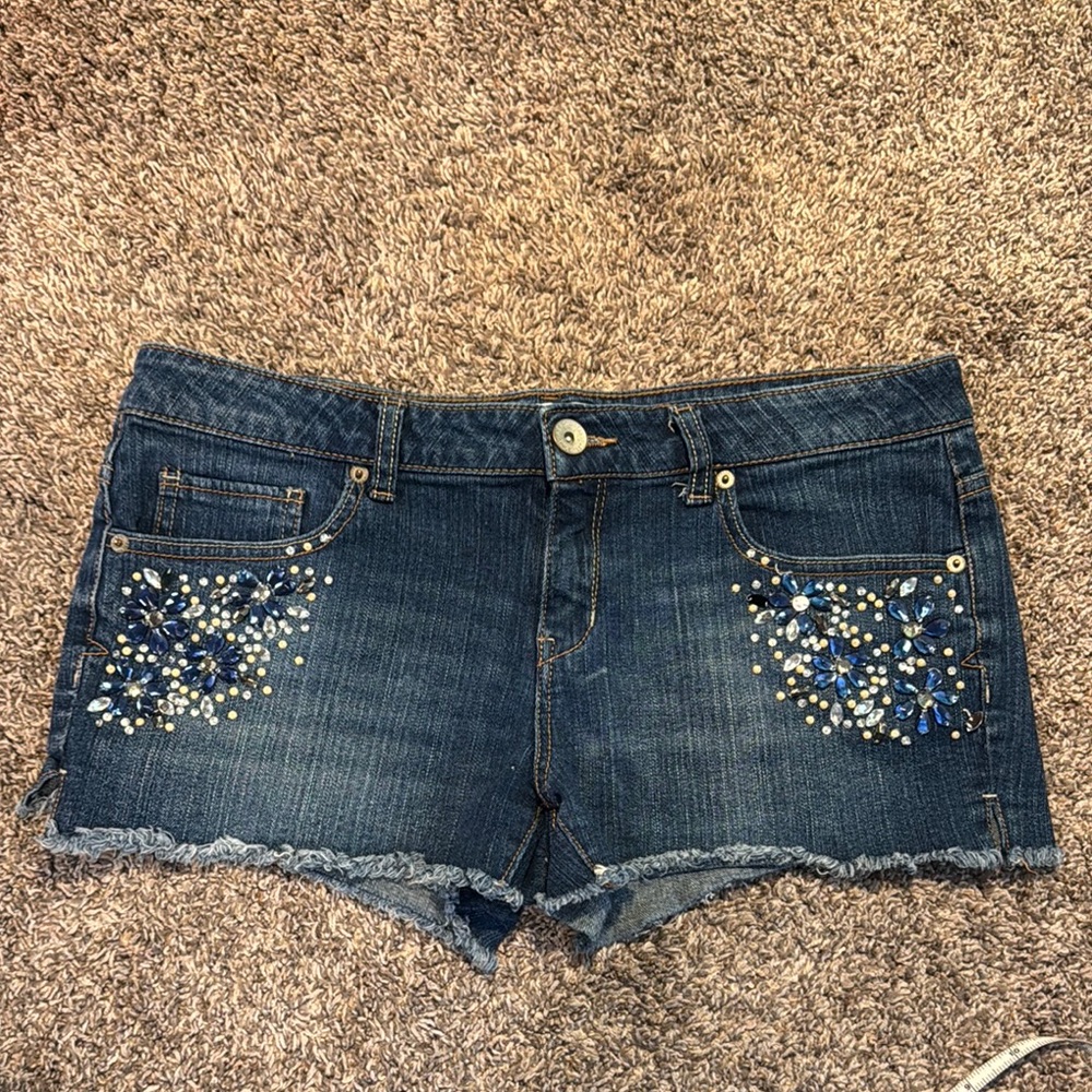 Sz 11/12 Vintage Aeropostale Embellished Denim Jean Shorts